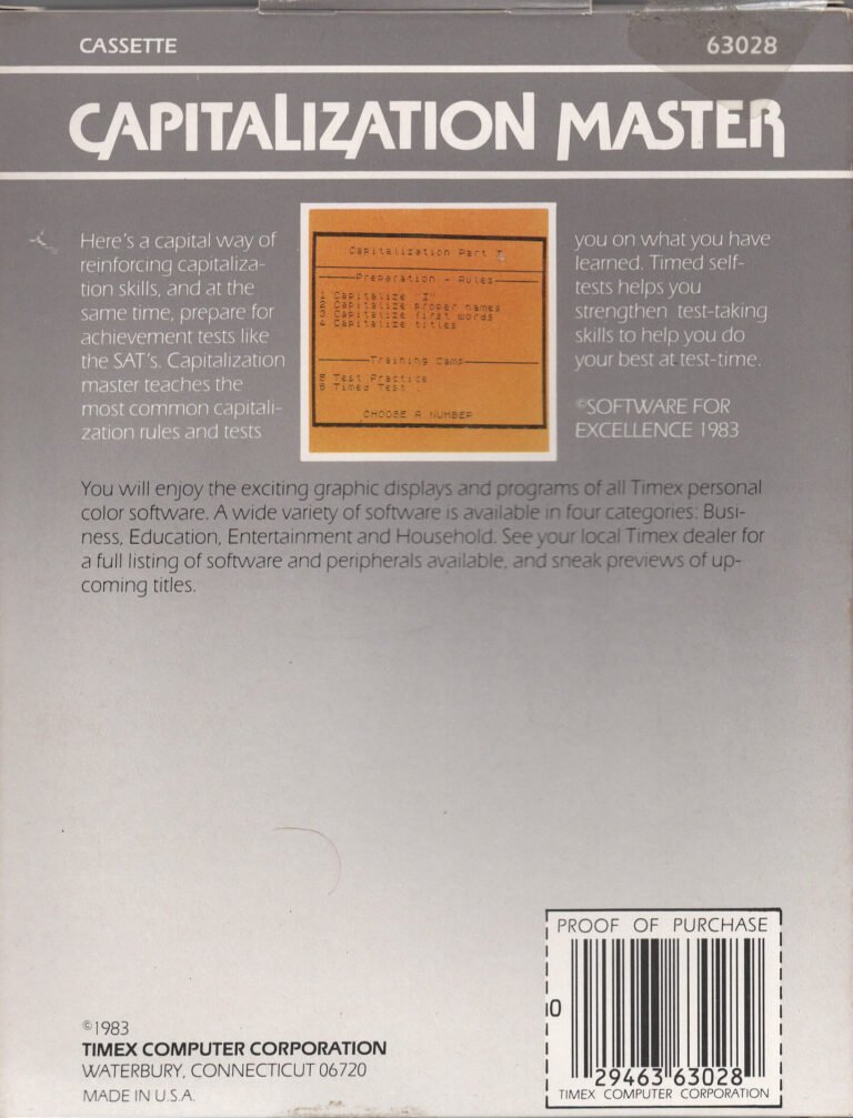 Alternative view of Capitalization Master