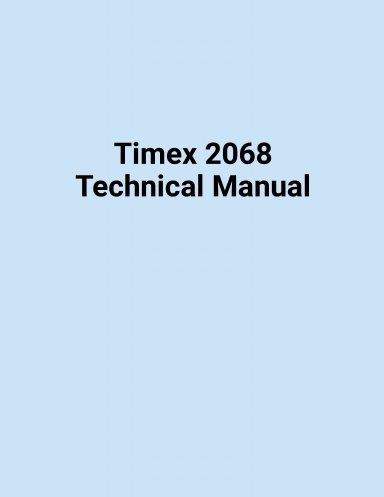 Timex 2068 Technical Manual
